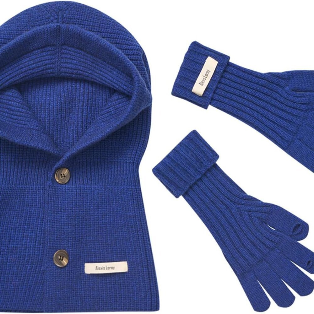 Winter Balaclava Set Knitted Hat Scarf Gloves Touchscreen Warm Outdoor
